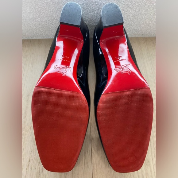 Christian Louboutin Patent Block Heel Red Sole Chunky Pump w/ Spikes Size 9.5 - Picture 6 of 9